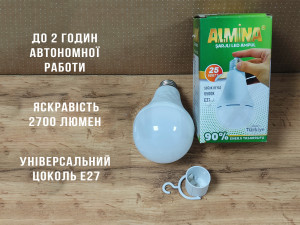 Світлодіодна лампа з акумулятором ALMINA DL-1025, 25W  