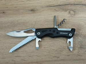 Туристичний ніж-мультитул Traveler MS-001 Black  з чохлом