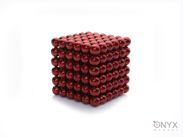 Антистресс іграшка магніт NeoCube — конструктор 216 шт бордовий