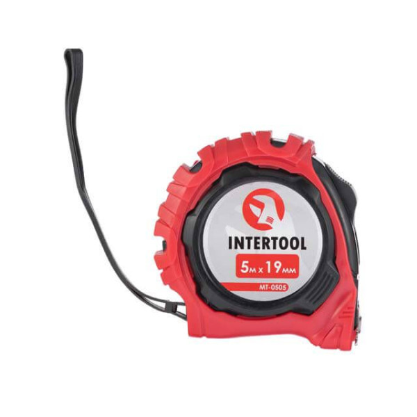Рулетка з металевим полотном, з фіксатором, 5 м, 19 мм, "Магніт" INTERTOOL MT-0505