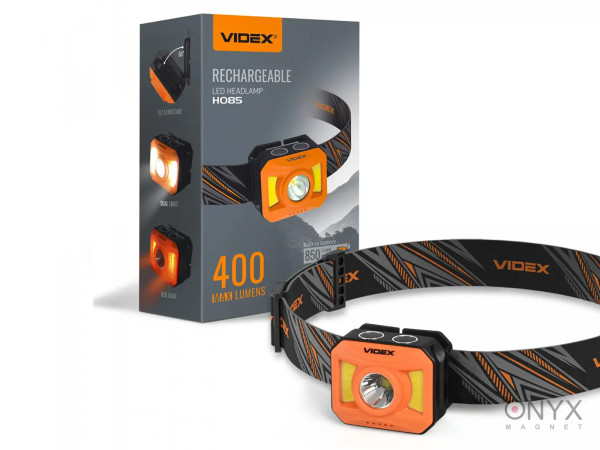 Налобний світлодіодний ліхтарик VIDEX VLF-H085-OR 400Lm 5000K