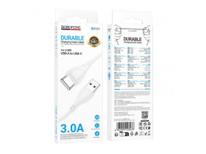 Кабель USB Borofone BX121 Type-C 3A Білий